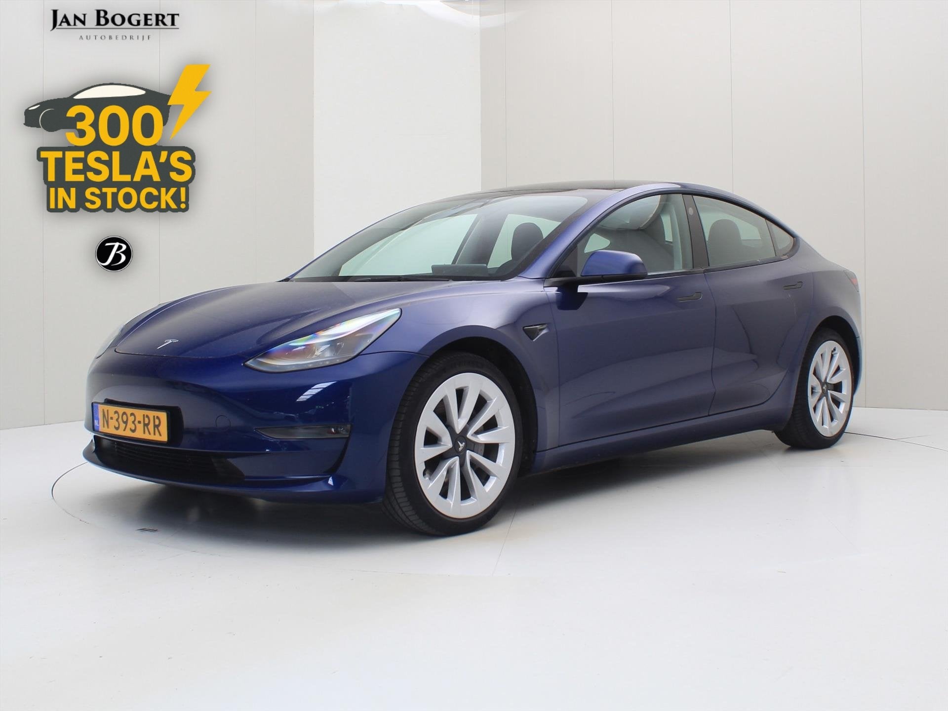 Tesla Model 3 Long-Range AWD 351pk 75 kWh 91,6% SoH FACELIFT, Auto's, Automaat, Gebruikt, Zwart, Blauw