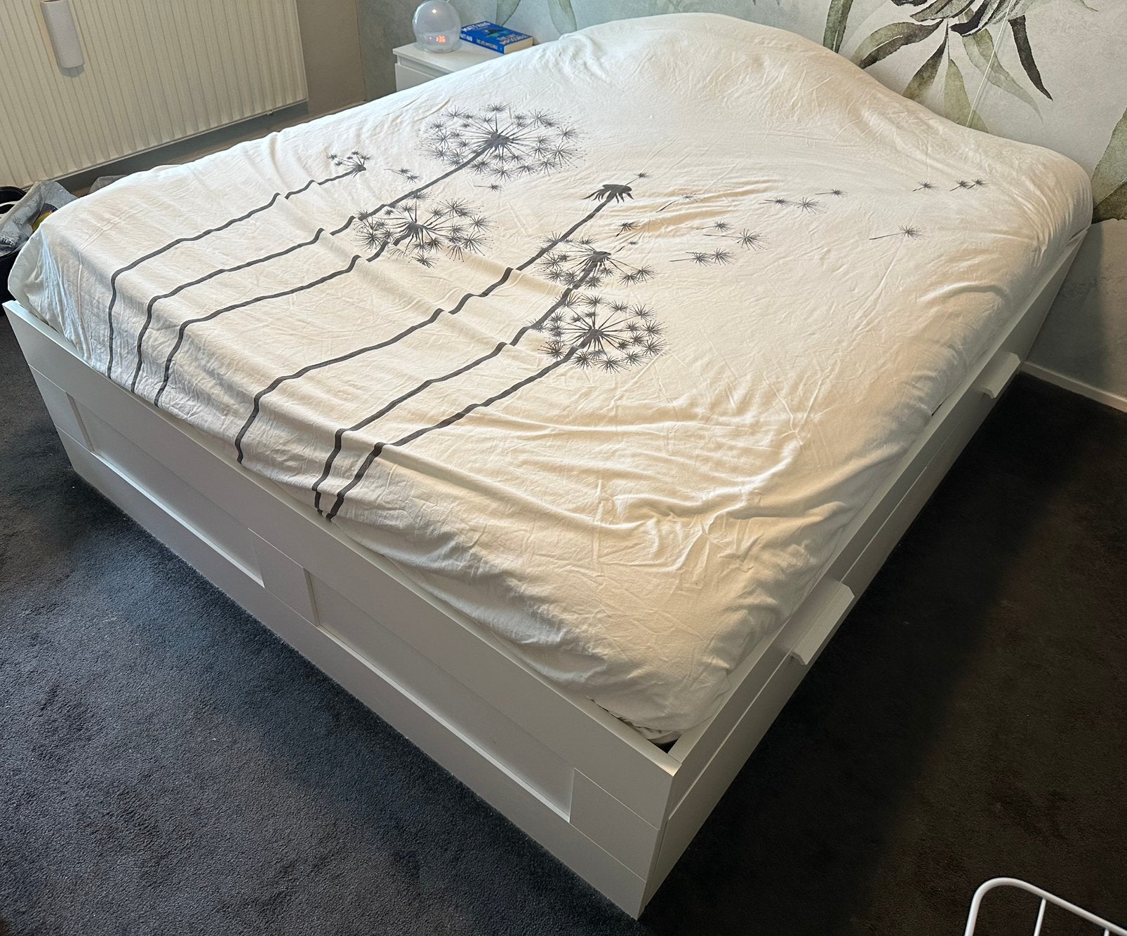 IKEA bedframe met opberglades 180x200cm, Huis en Inrichting, Slaapkamer | Bedden, Ophalen, Gebruikt, Wit, Tweepersoons