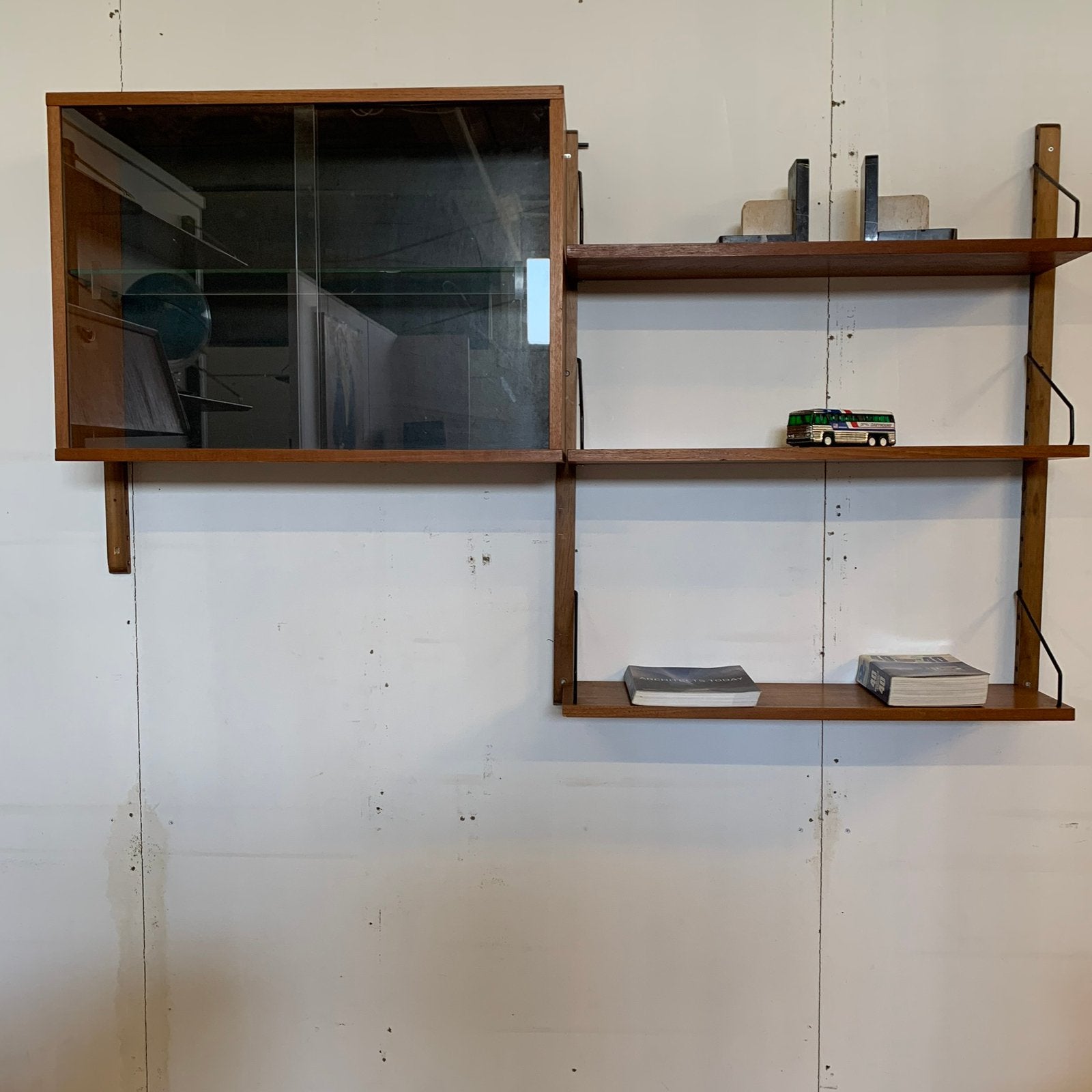 Poul Cadovius by Toyal System vintage modulair wandsysteem, Huis en Inrichting, Kasten | Wandmeubels, Glas, 150 tot 200 cm, Ophalen of Verzenden