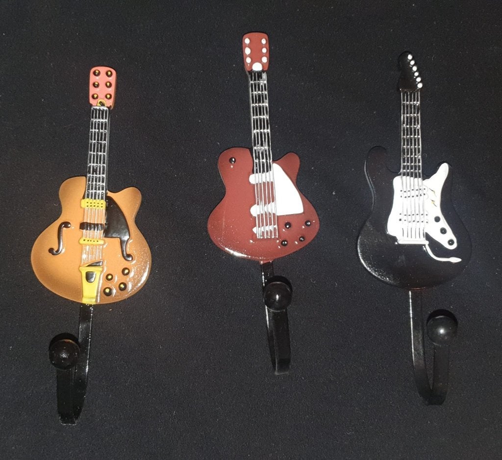 Set van 3 gitaar wandhaken - Uniek en decoratief, Huis en Inrichting, Woonaccessoires | Kapstokken, Wandhaken, Nieuw, Ophalen of Verzenden