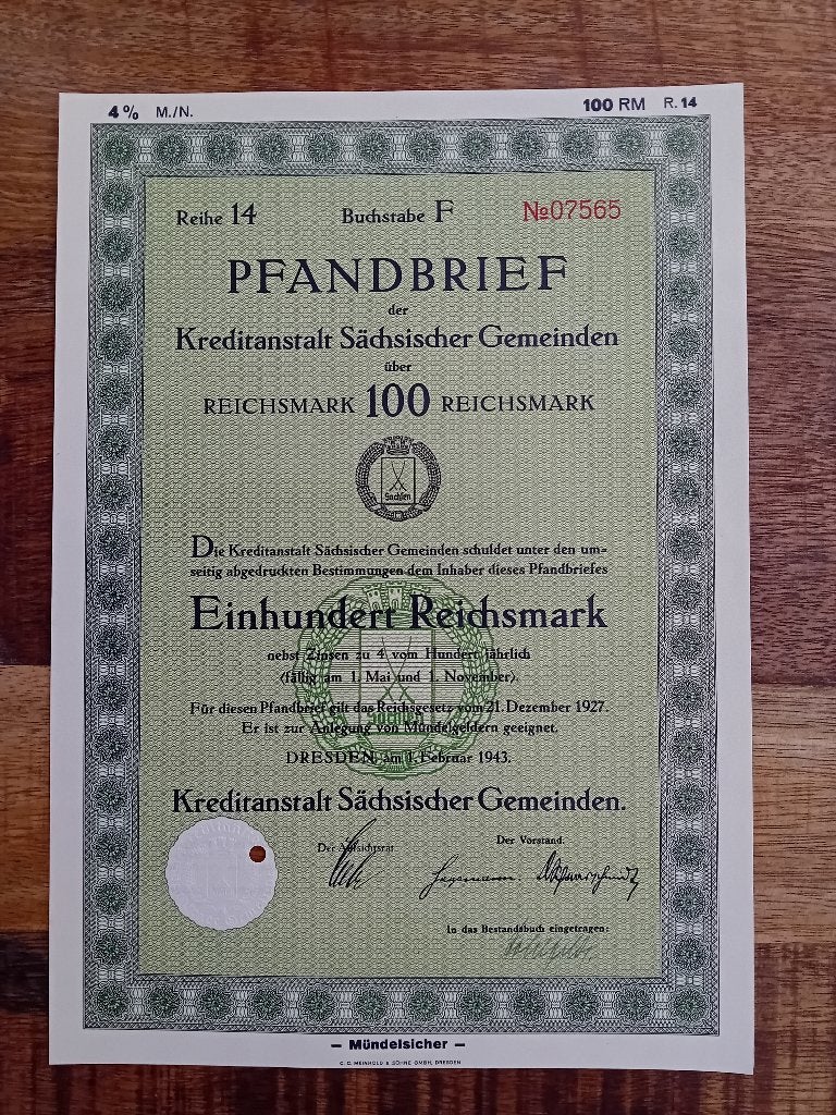 13 Waardepapieren Duitsland - Reichsmark periode - 1925/1943, Ophalen of Verzenden, 1920 tot 1950, Obligatie of Lening
