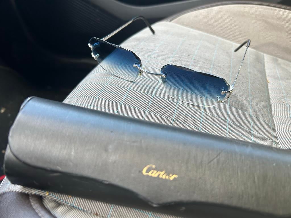 Originele cartier bril met extra set glazen, Overige merken, Zonnebril, Blauw, Ophalen of Verzenden