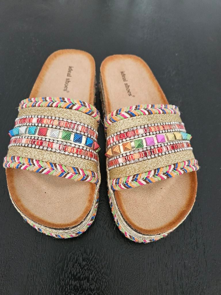 Dames Boho Ibiza slippers maat 37 (nieuw), Ophalen of Verzenden