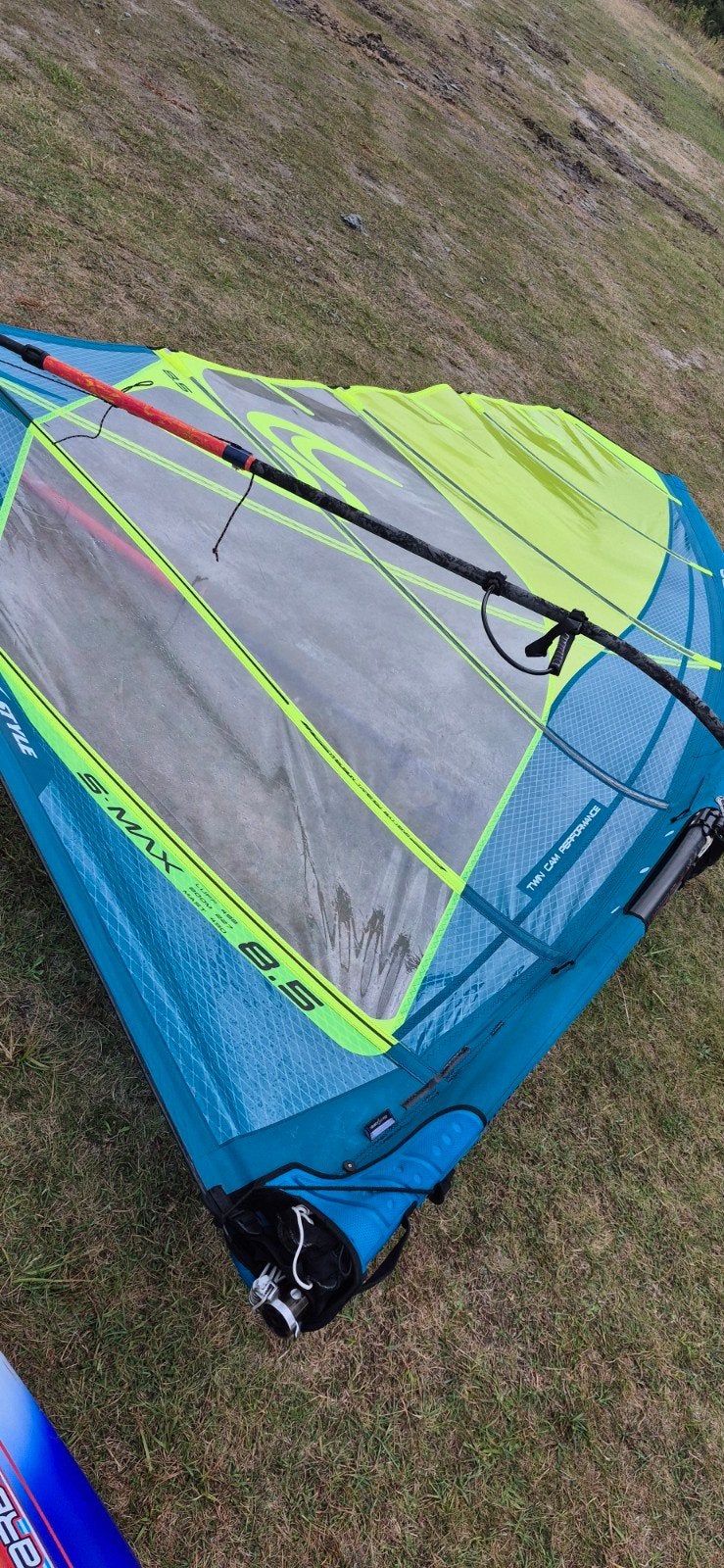 Simmer Style S-MAX 8.5 m² zeil,starboard isonic 122 izgst2, Watersport en Boten, Met voetbanden, Minder dan 250 cm, Ophalen of Verzenden