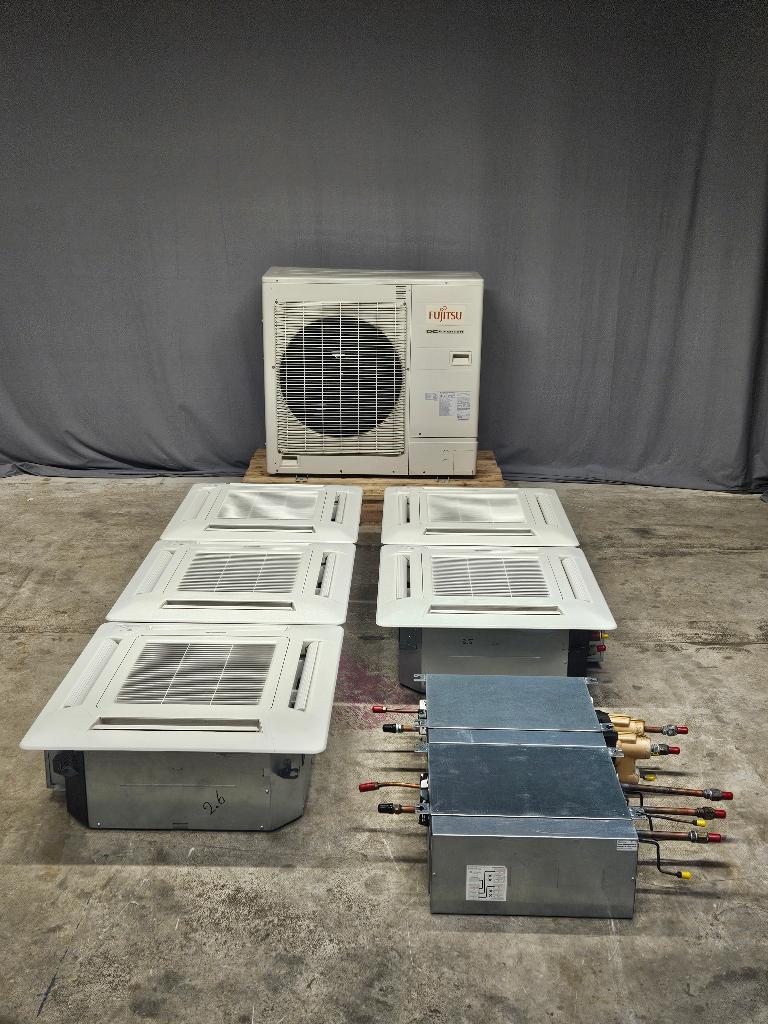 Fujitsu multi split airco warmtepomp 16kW cassette 5x A+, Witgoed en Apparatuur, Airco's, Koelen en Ontvochtigen, Timer, Plafondventilator