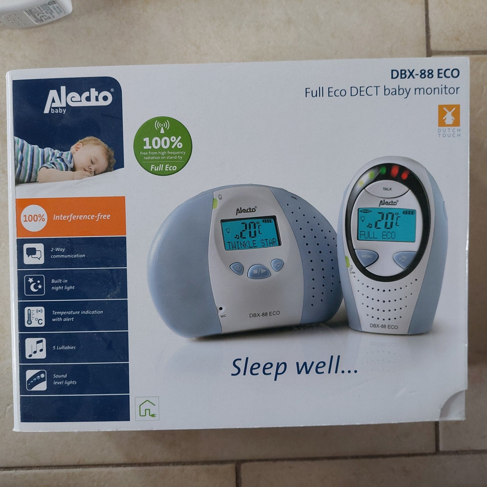 Alecto DBX-88 ECO Babyfoon, Kinderen en Baby's, Babyfoons, Ophalen, Zo goed als nieuw, 250 meter of meer, Digitaal