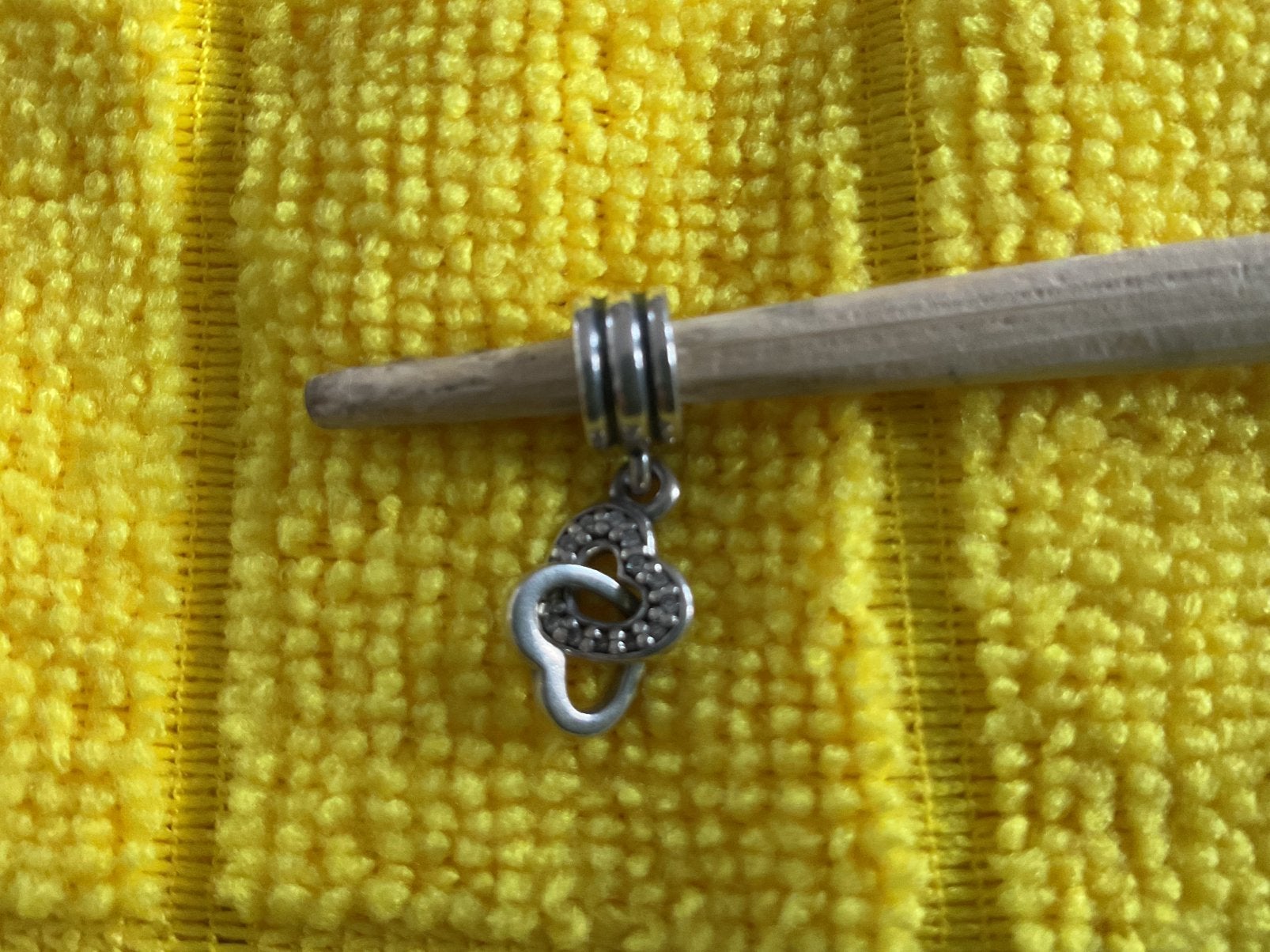 Pandora Bedel Met verbonden hartjes, Verzenden, Zo goed als nieuw, Zilver, Pandora
