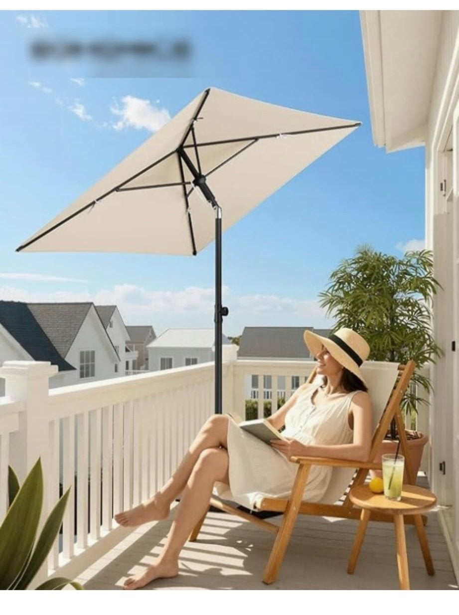 SONGMICS Parasol voor balkon, rechthoekige tuinscherm, Ophalen of Verzenden, Nieuw, 1 tot 2 meter, Kantelbaar