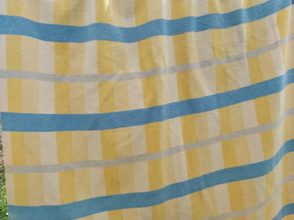 1 Wollen deken, Blauw, Tweepersoons, Ophalen of Verzenden, Deken of Dekbed