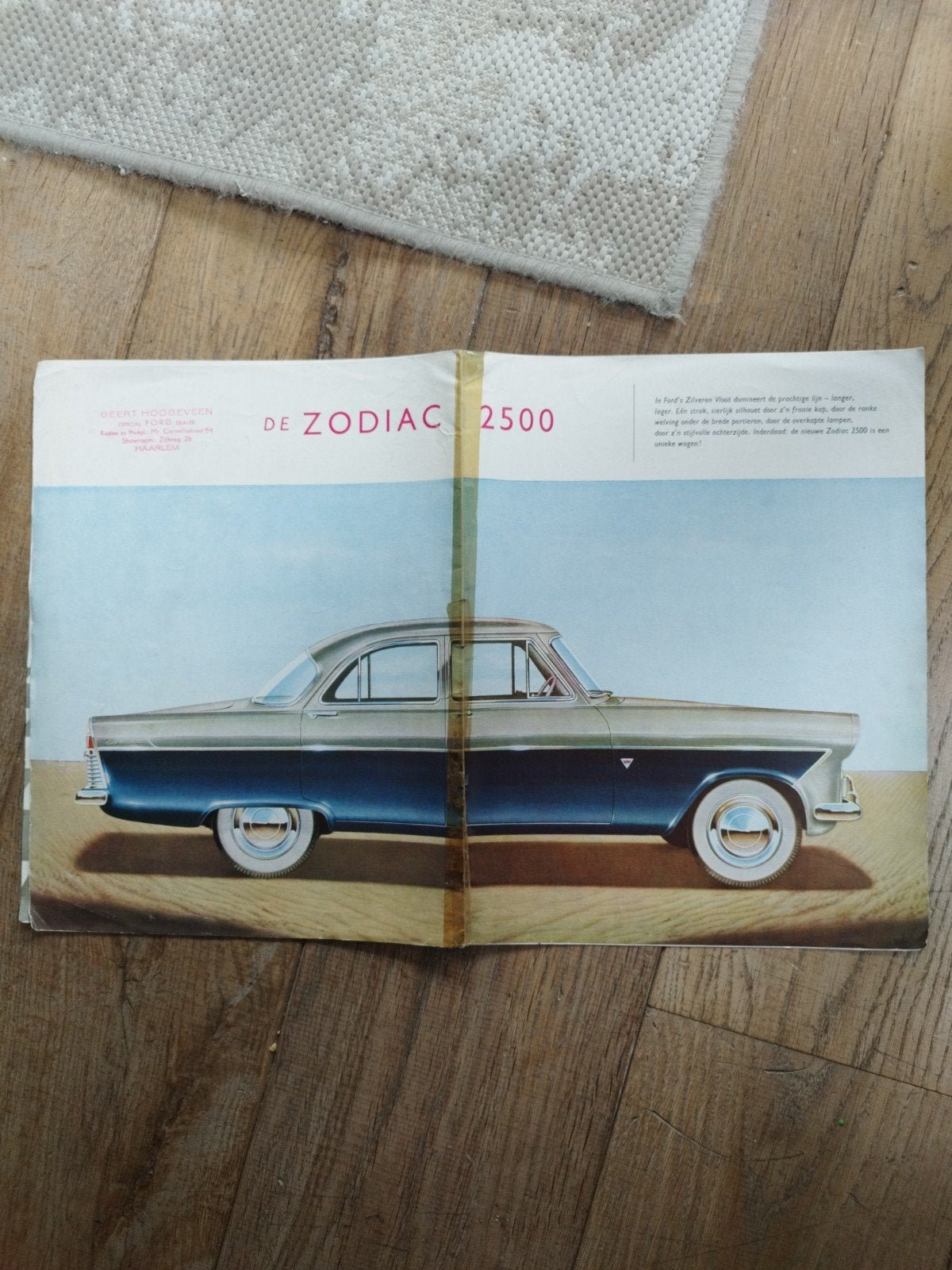 Zodiac 2500 brochure uit 1956 - Nederlands, 8 pagina's, Gelezen, Ford, Zodiac, Ophalen of Verzenden