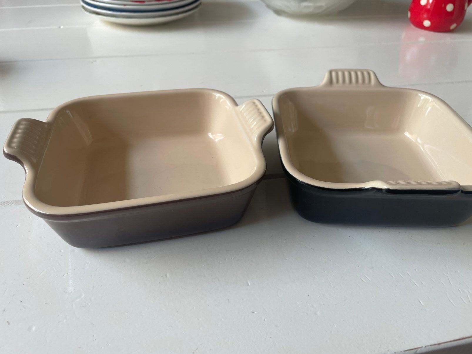 2x Le Creuset ovenschaaltje, klein, Huis en Inrichting, Ophalen, Zo goed als nieuw, Overige materialen, Pot, Bus of Blik
