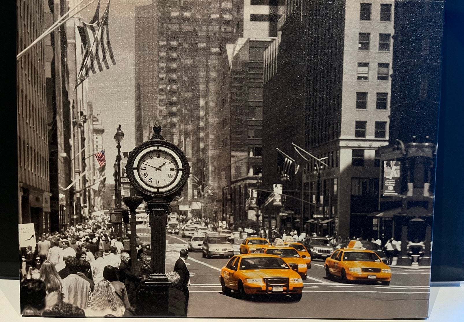Canvas Schilderij New York - 62 x 47 cm, Ophalen, Nieuw, 50 tot 75 cm, Schilderij