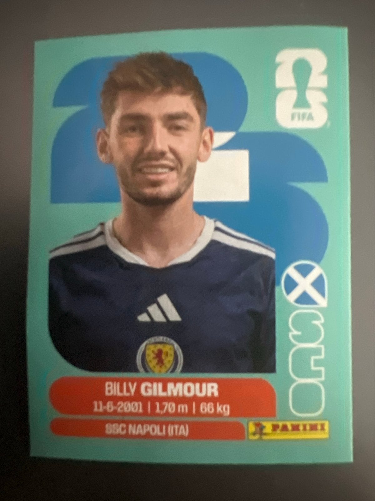 Panini FIFA wk 2026Billy Gilmour SSC  Napoli sticker, Verzenden, Zo goed als nieuw, Buitenlandse clubs, Spelerskaart