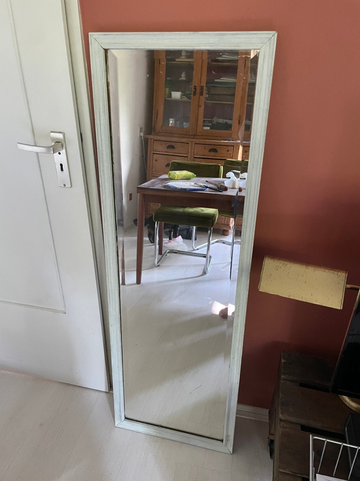 Grote spiegel, Huis en Inrichting, Ophalen, Zo goed als nieuw, Rechthoekig, Minder dan 100 cm