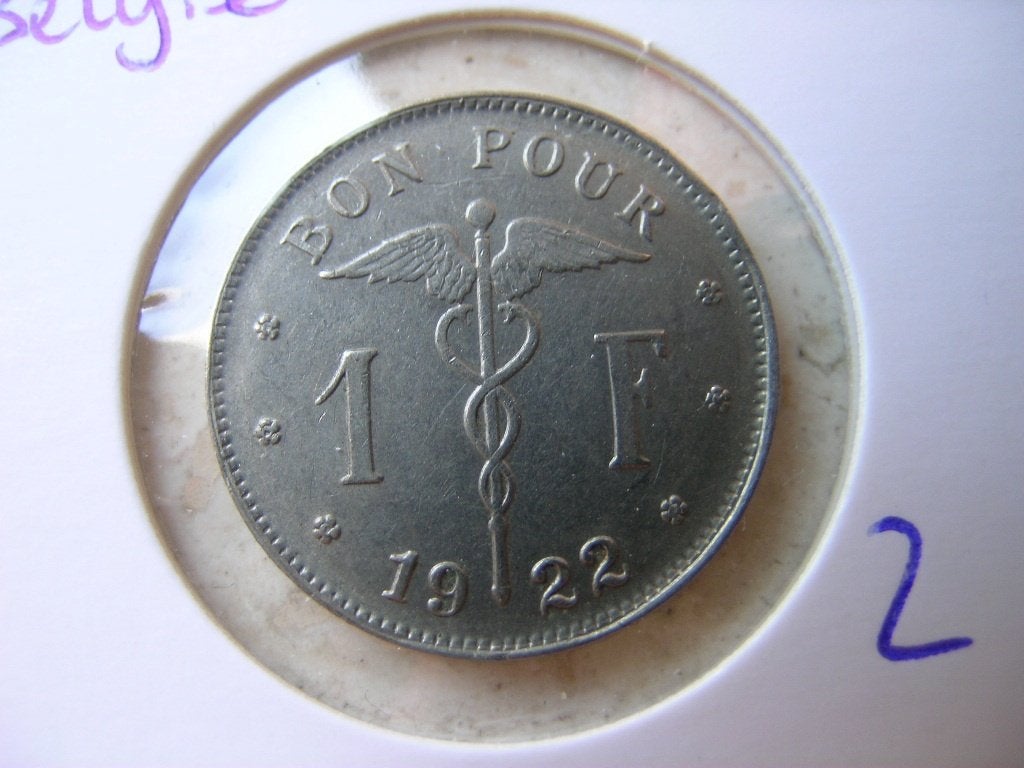 Franc 1922 Belgie (nr 2), Ophalen of Verzenden, België, Losse munt