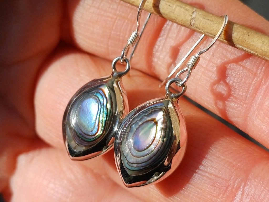 Vanoli 925 zilveren dubbele oorbellen abalone parelmoer, Daiva1973@hotmail.com, Hangers, Vanoli, Overige kleuren