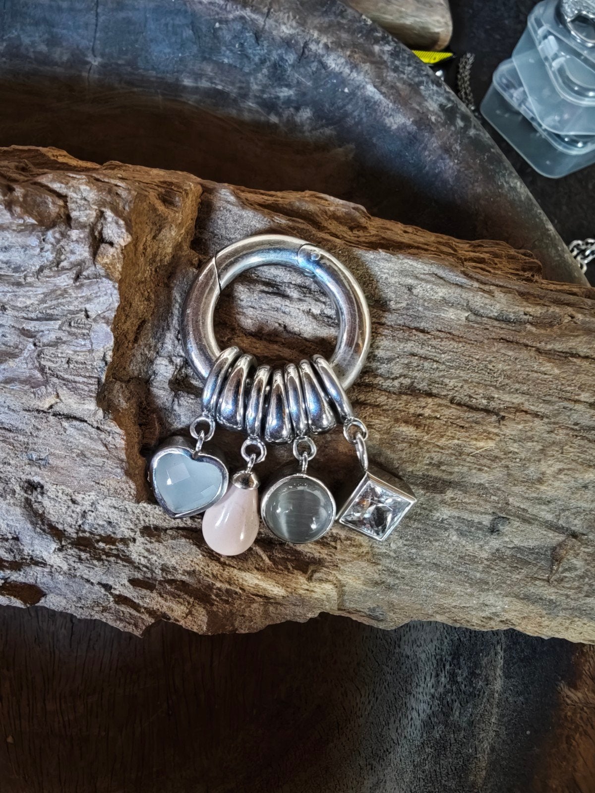 2 Ti Sento Zilveren Hangers met Diverse Bedels, Gebruikt, Zilver, Zilver, Met bedels of kralen