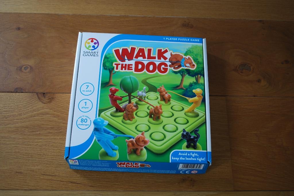SmartGames Walk the dog, Hobby en Vrije tijd, Gezelschapsspellen | Bordspellen, Ophalen of Verzenden, Zo goed als nieuw, Vijf spelers of meer