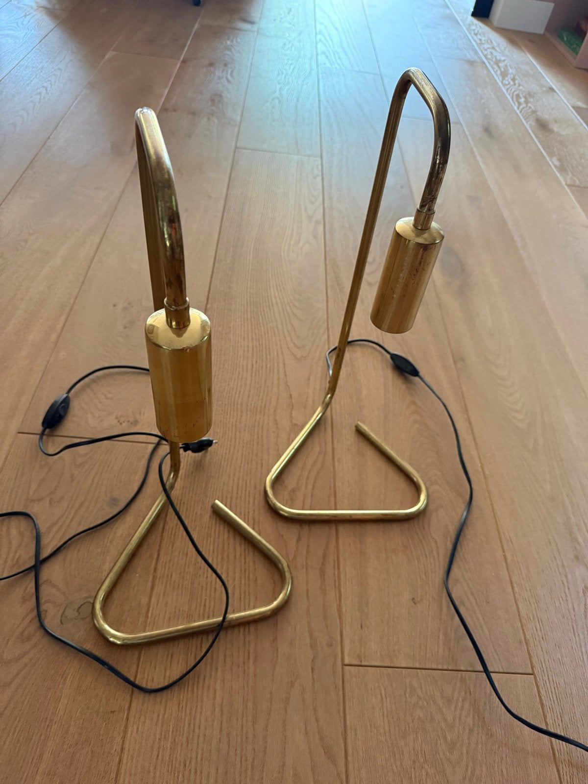 2 Sissy Boy tafellampen goud/messing met stekker en schakela, Overige merken, Ophalen of Verzenden, Zo goed als nieuw, Goud