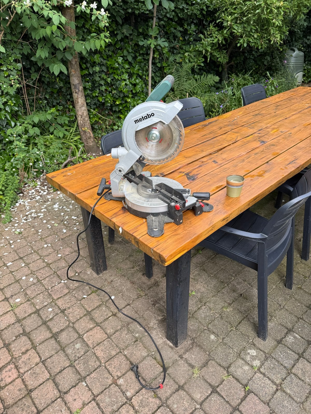 Metabo Afkortzaag KS 216 M Lasercut, Doe-het-zelf en Verbouw, Gereedschap | Zaagmachines, Ophalen, Gebruikt, 70 mm of meer, Afkortzaag