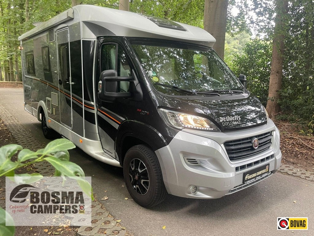 Dethleffs Diplomat Queensbed 52000 km Airco Nieuwstaat 2017, Caravans en Kamperen, Campers, Ringverwarming, Fiat, Bedrijf, Tot en met 3