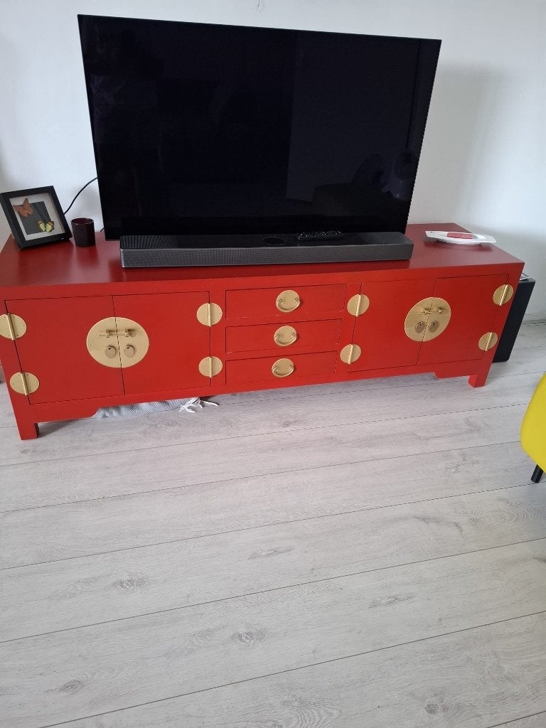 Chinees tv meubel (als nieuw), Huis en Inrichting, Ophalen, 150 tot 200 cm, Zo goed als nieuw, Chinees