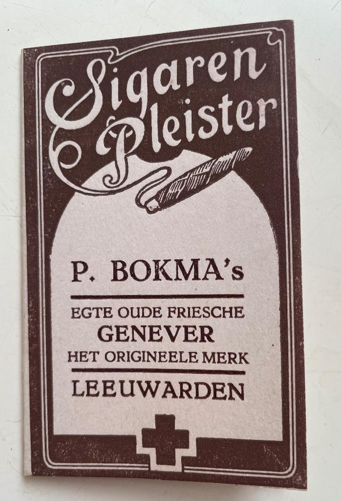 Sigarenpleister met reclame Bokma Jenever c jaren 20, Ophalen, Gebruikt, Overige typen