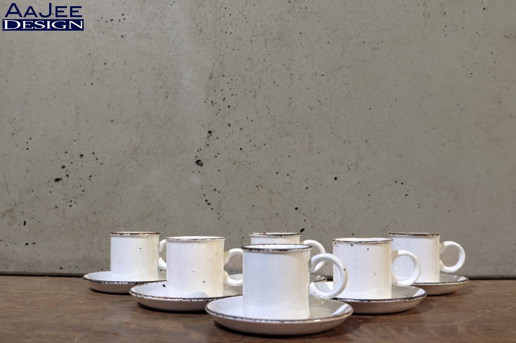 6 Midwinter Wedgwood – Creation / Stonehenge – Kop & schotel, Gebruikt, Ophalen of Verzenden, Overige stijlen, Kop(pen) en/of Schotel(s)