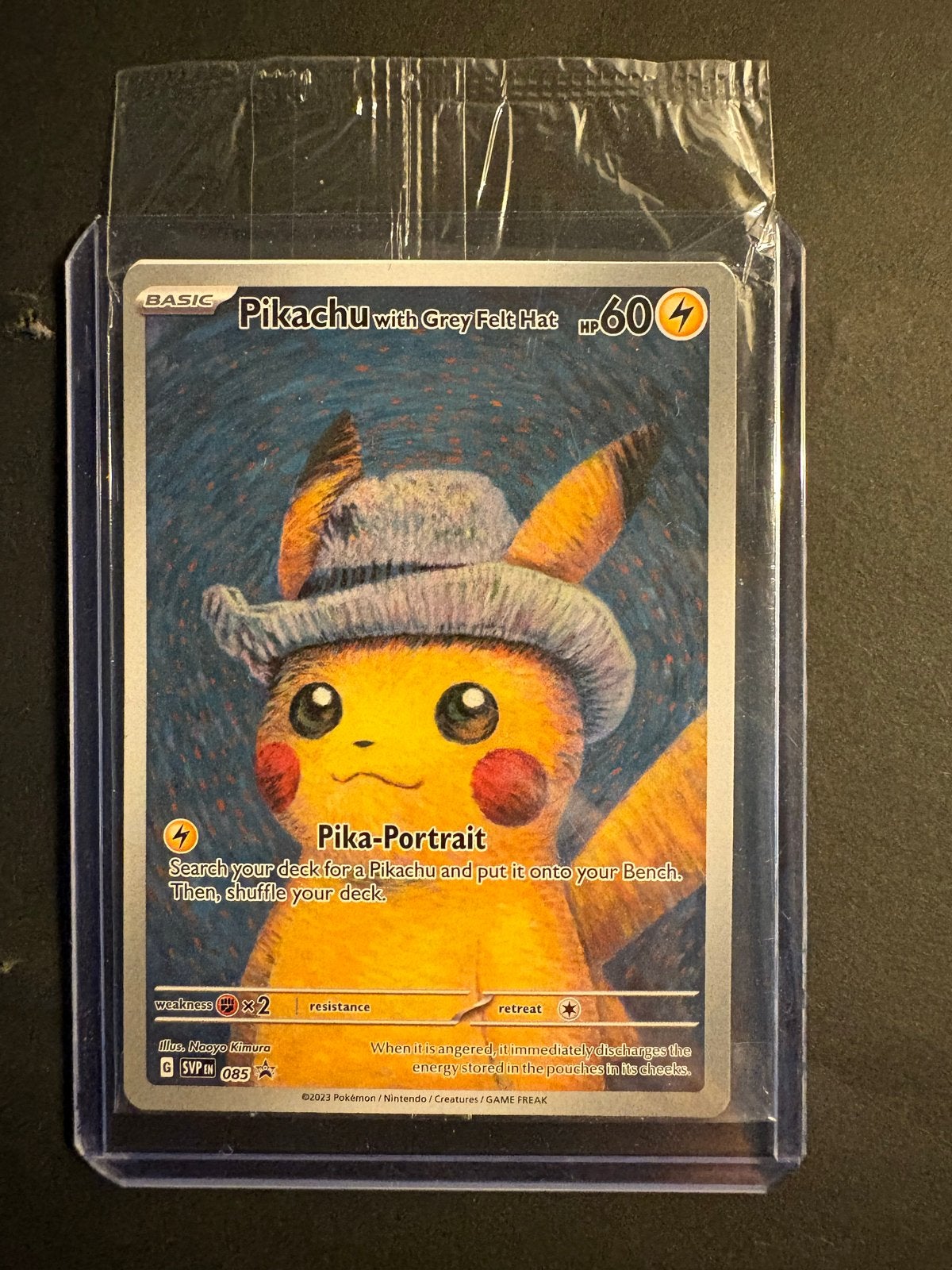 Pikachu with grey felt hat (Van Gogh Promo), Hobby en Vrije tijd, Ophalen of Verzenden, Nieuw, Losse kaart