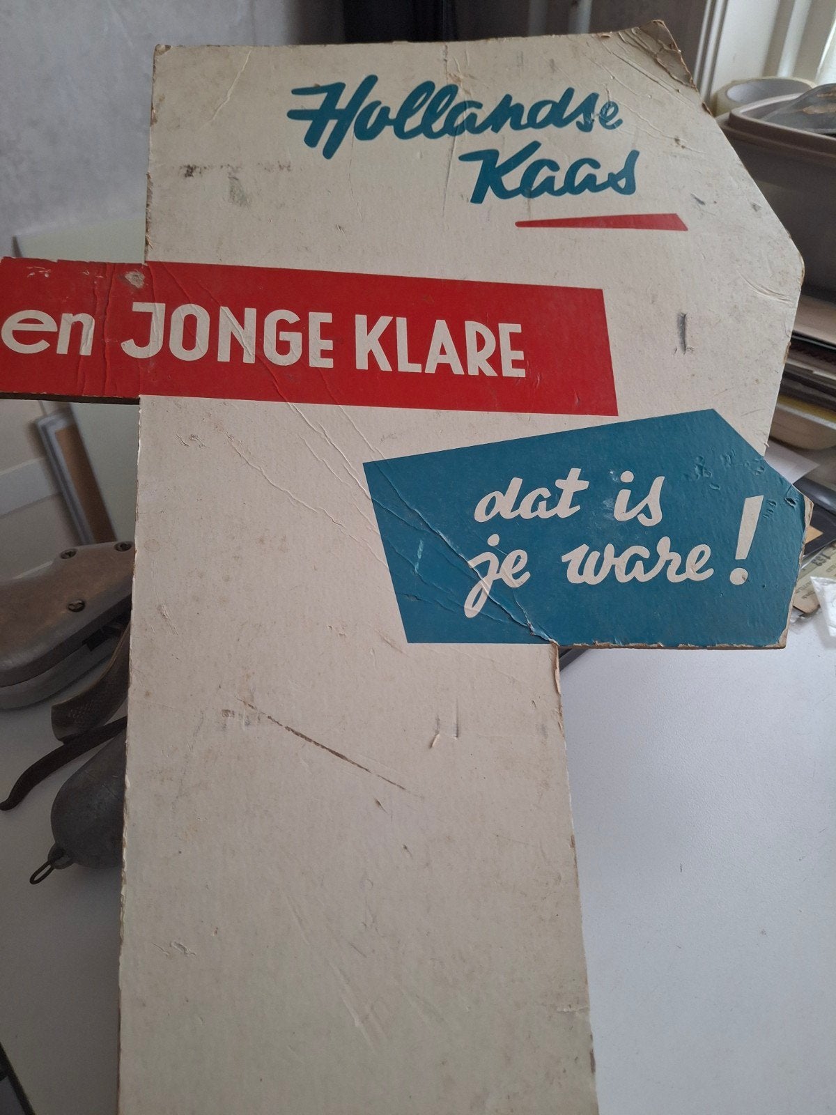 reclame karton 50 x 38 cm, Ophalen of Verzenden, Gebruikt, Reclamebord