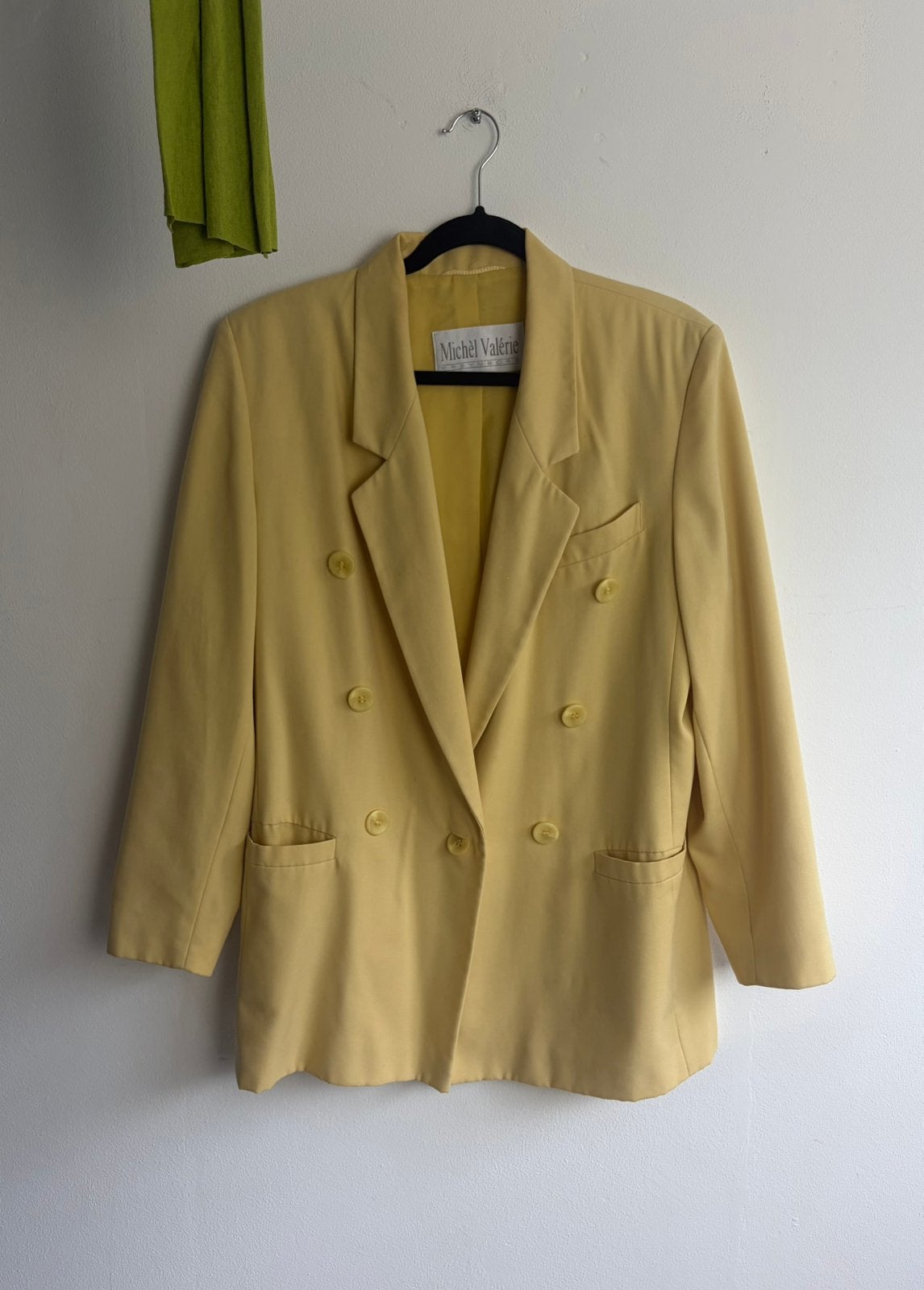 Vintage licht gele blazer, Geel, Maat 42/44 (L), Ophalen of Verzenden, Zo goed als nieuw