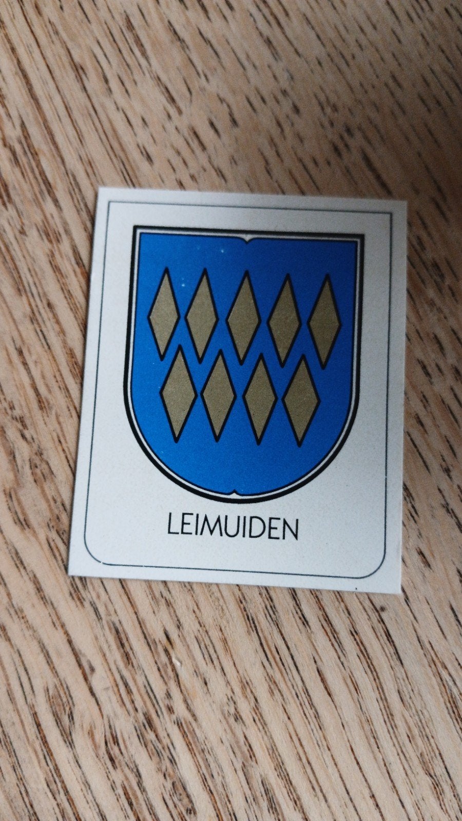 Stickertje wapen schild Provinciealbum spaaralbum  LEIMUIDEN, Ophalen of Verzenden