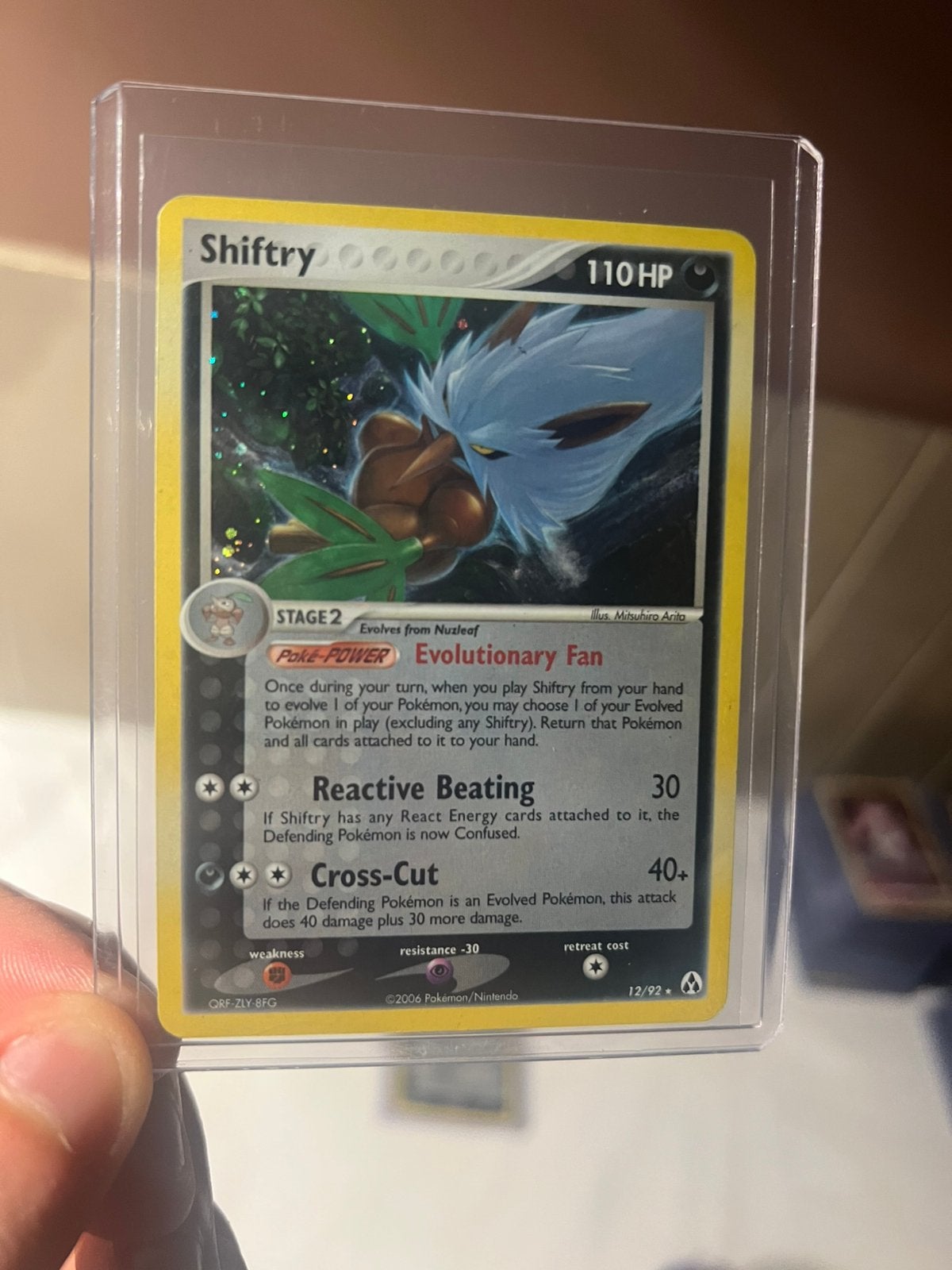Pokemon kaart Shiftry #12 holo, Ophalen of Verzenden, Zo goed als nieuw
