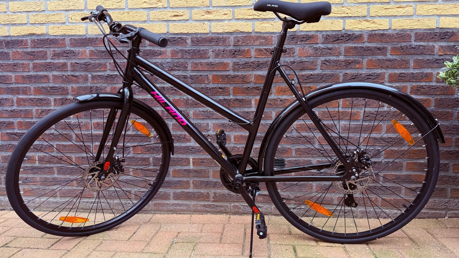 Hiland Stadsfiets Zwart met Schijfremmen -  Nieuw, Nieuw, 50 tot 53 cm, Schijfrem, Ophalen
