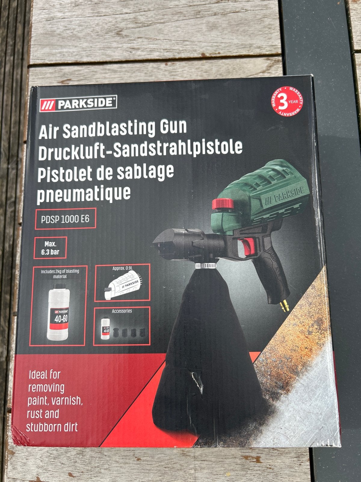 Parkside Luchtdruk-Zandstraalpistool PDSP 1000 E6, Ophalen, Nieuw