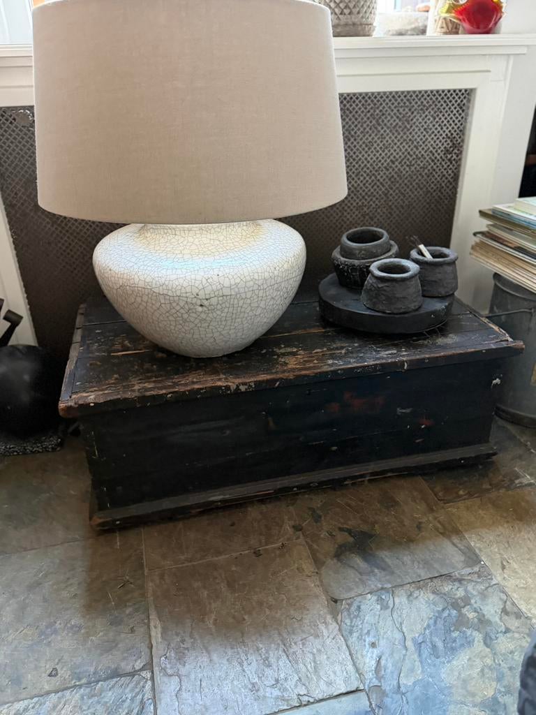 Kist oude mist deken kist stoer sober, Huis en Inrichting, Woonaccessoires | Kisten, Gebruikt, Minder dan 50 cm, 50 tot 100 cm
