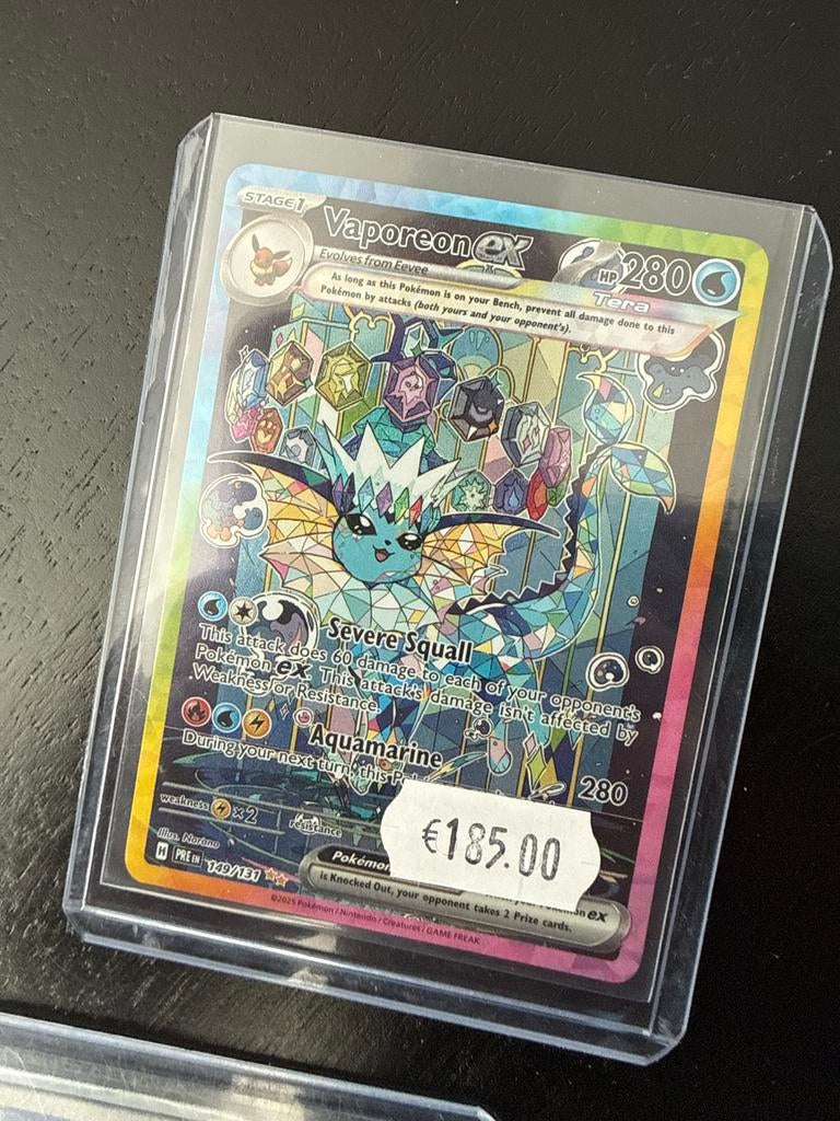 Vaporeon ex Tera Pokémon kaart 149/131, Ophalen of Verzenden, Zo goed als nieuw, Losse kaart