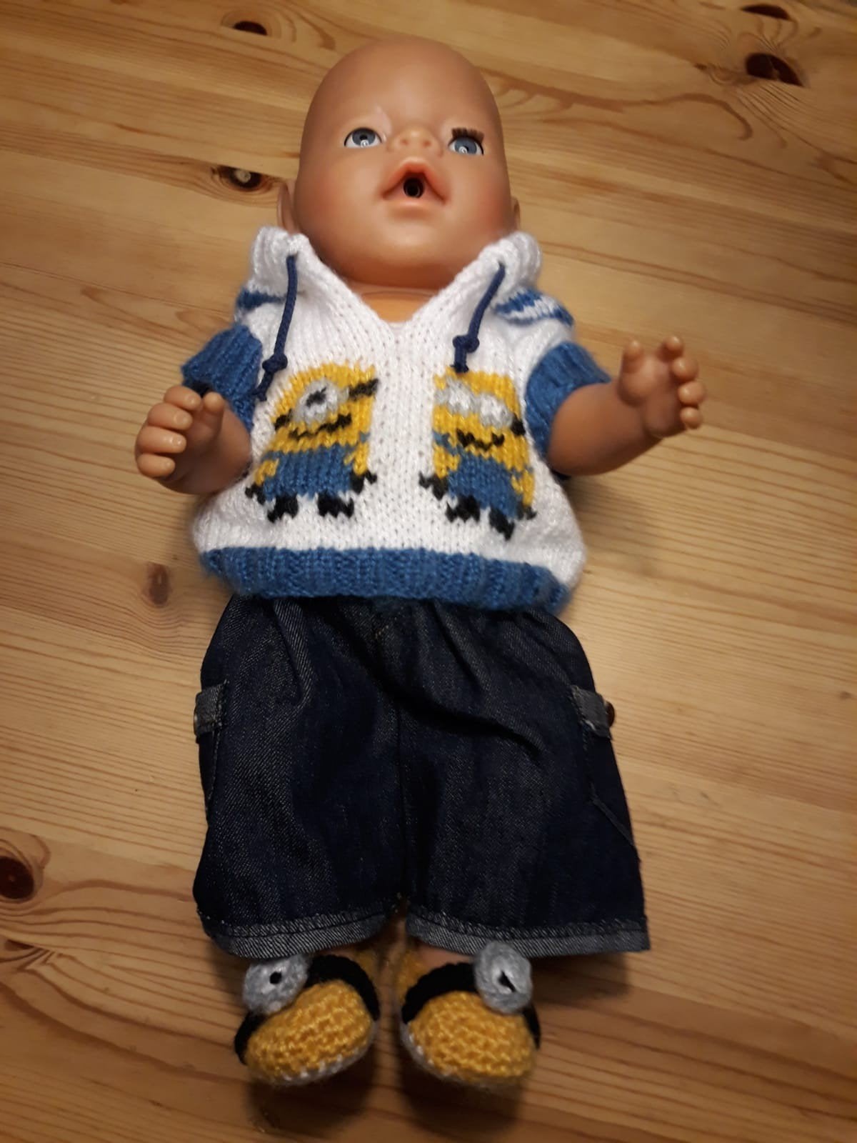 Zelfgemaakte poppenkleertjes voor pop 43 cm 3 delig, Ophalen of Verzenden, Nieuw