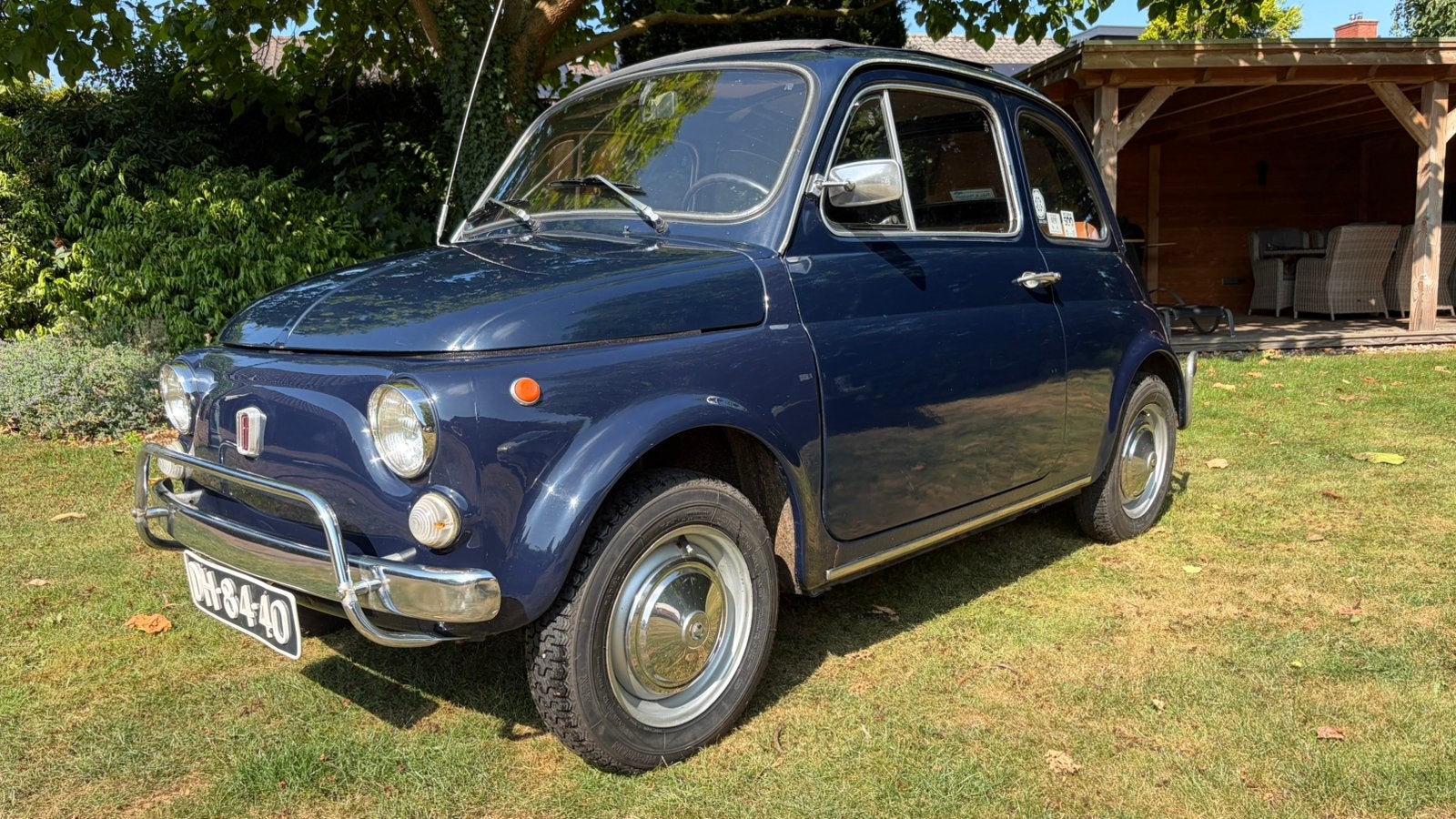 Klassieke Fiat 500 L Lusso 1971 Blauw, Auto's, Achterwielaandrijving, Leder, Bruin, Particulier