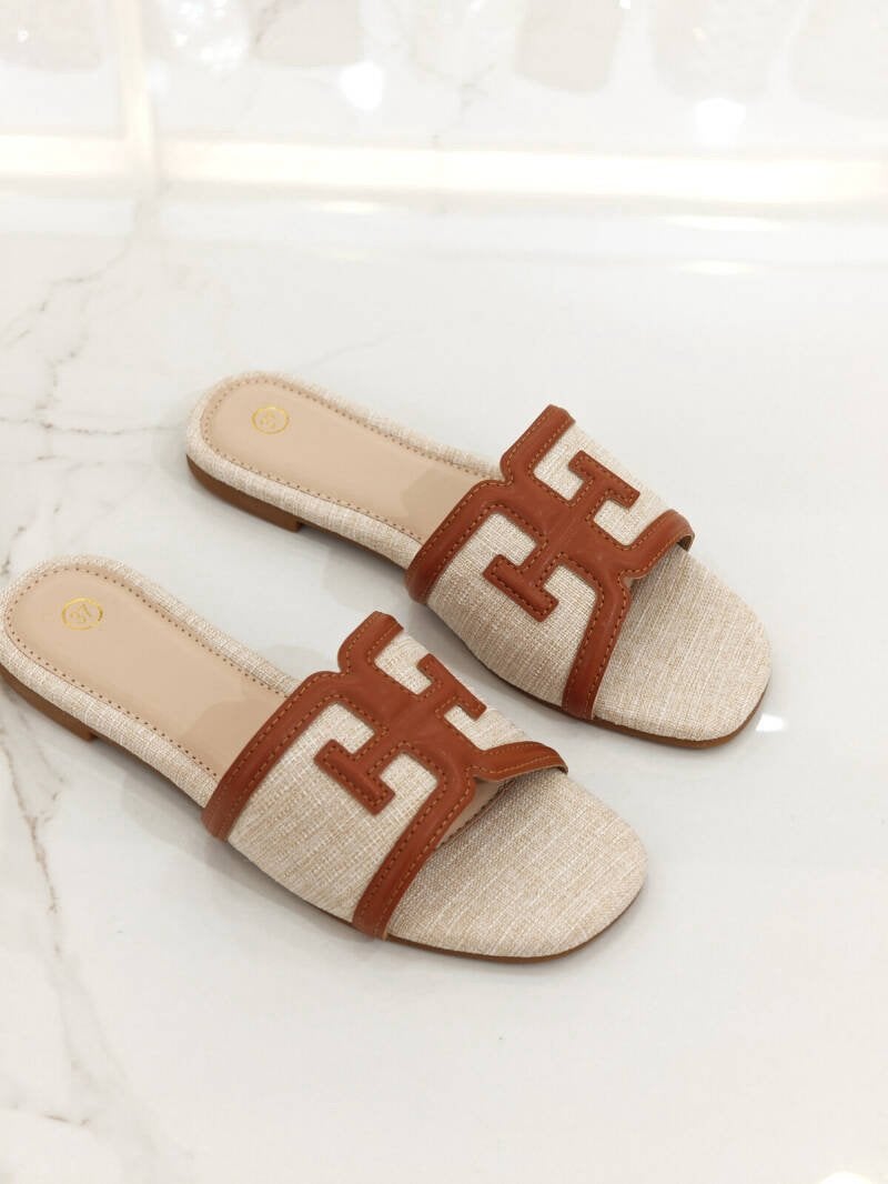 Dames Zomers Slippers Maat 38, Slippers, Bruin, Nieuw, Ophalen of Verzenden