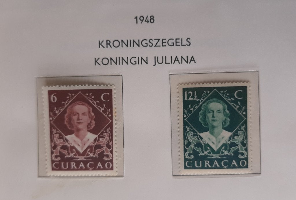 1948 Curaçao Inhuldiging Koningin Juliana Nvph Nr. 198-199, Ophalen