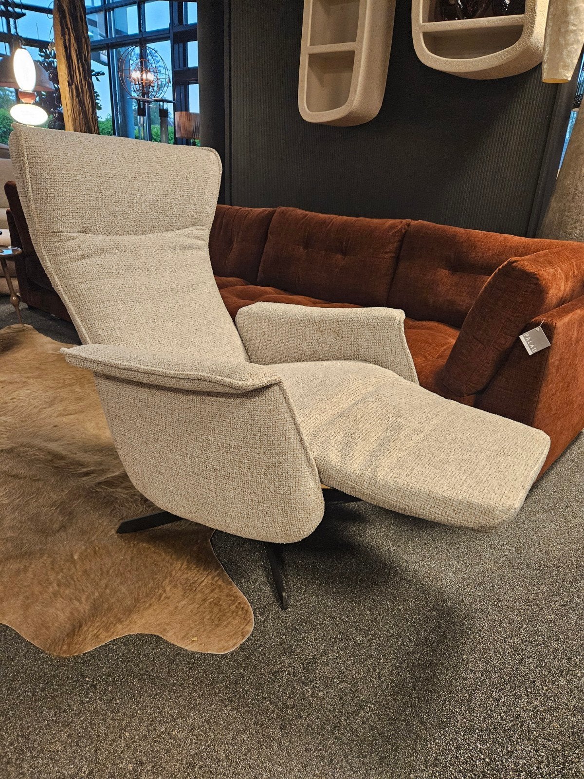 Relaxfauteuil TYLER 2 motoren en accu stof, Huis en Inrichting, Fauteuils, Nieuw, Stof, 50 tot 75 cm, Ophalen of Verzenden