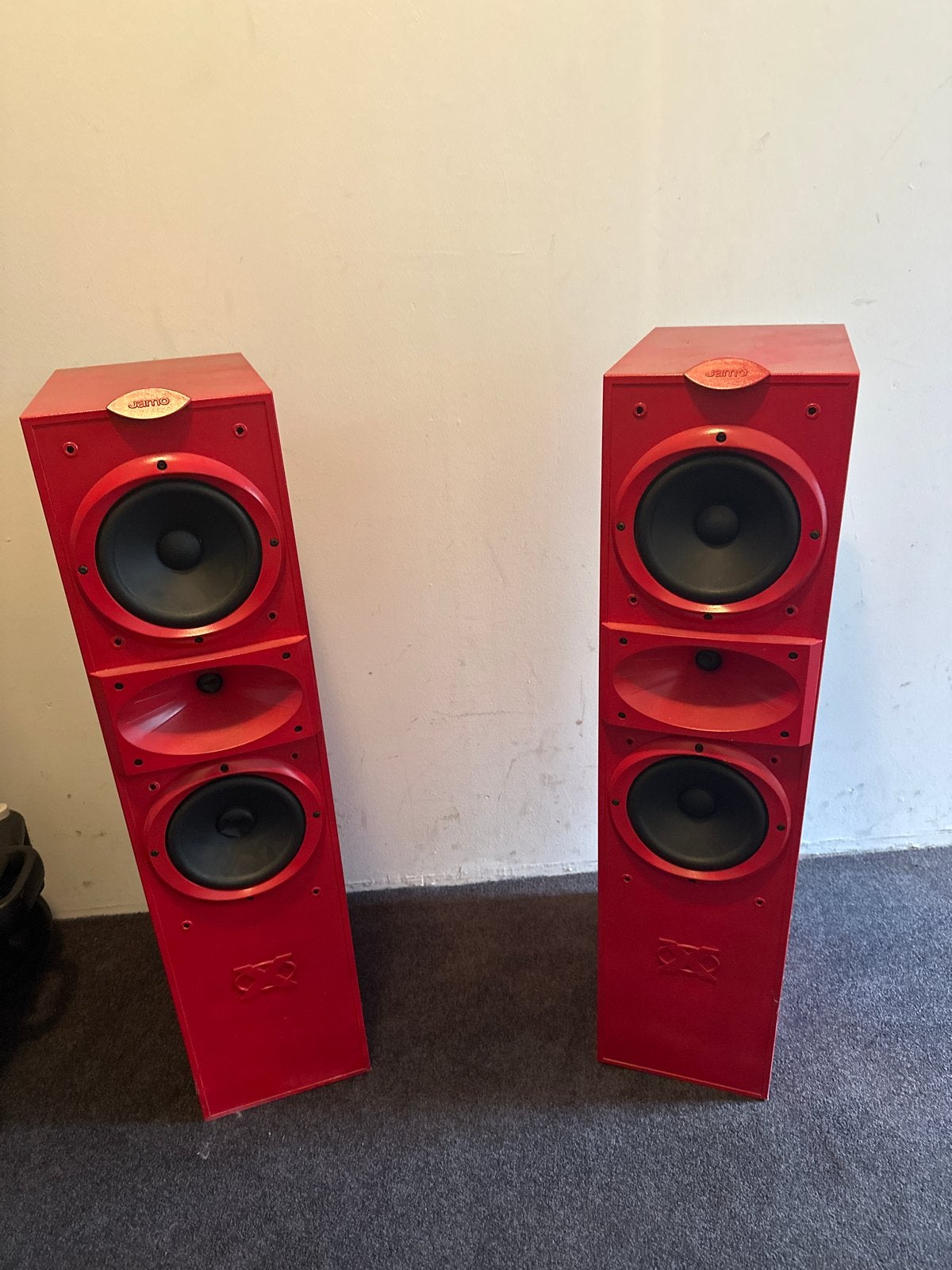 Jamo Vloerstaande Luidsprekers - Rood, Audio, Tv en Foto, Ophalen, Vloerstaande luidspreker, Gebruikt, ?