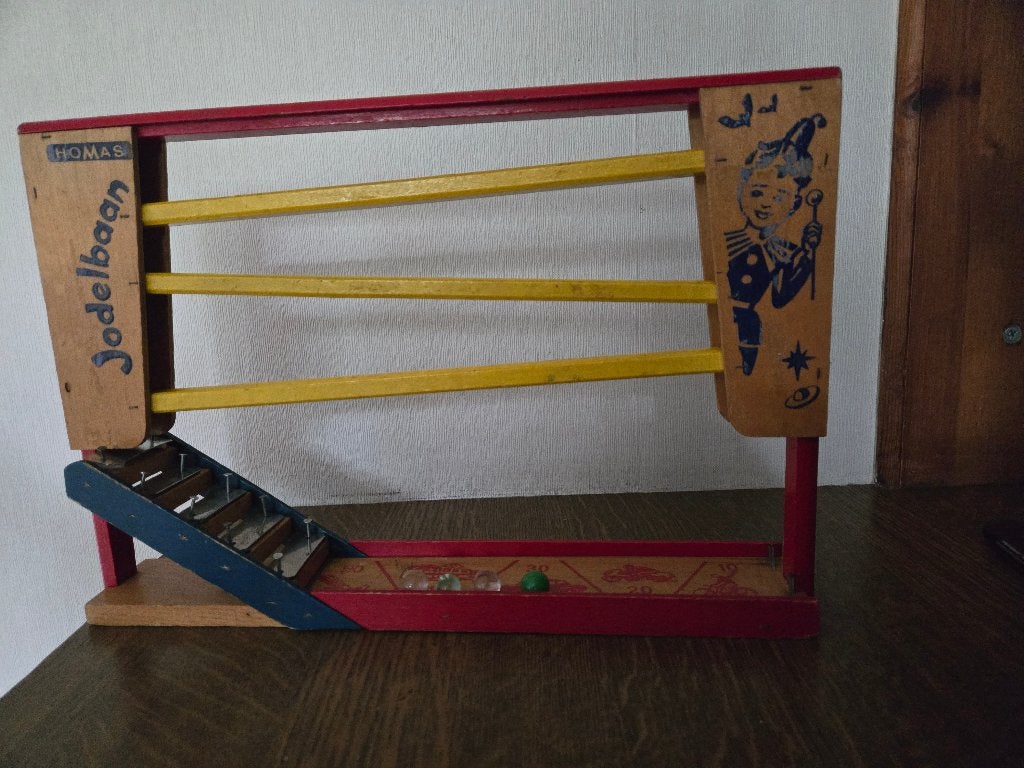 Vintage knikkerbaan Homas jodelbaan, Ophalen of Verzenden, Gebruikt
