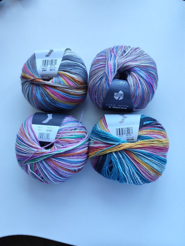 T k. Socktober pakket 6, 4 bollen Lana Grossa sokkengaren, Hobby en Vrije tijd, Ophalen of Verzenden, Nieuw, Breien of Haken, Wol of Garen