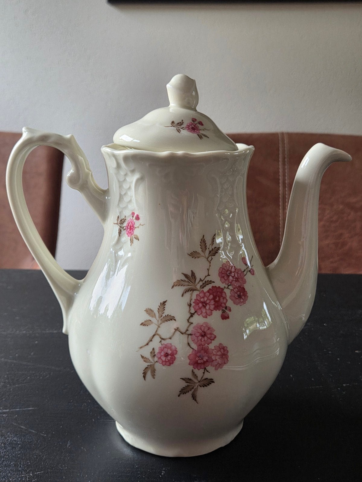 Mooie vintage theepot van Mosa Maastricht met bloemmotief, Ophalen of Verzenden