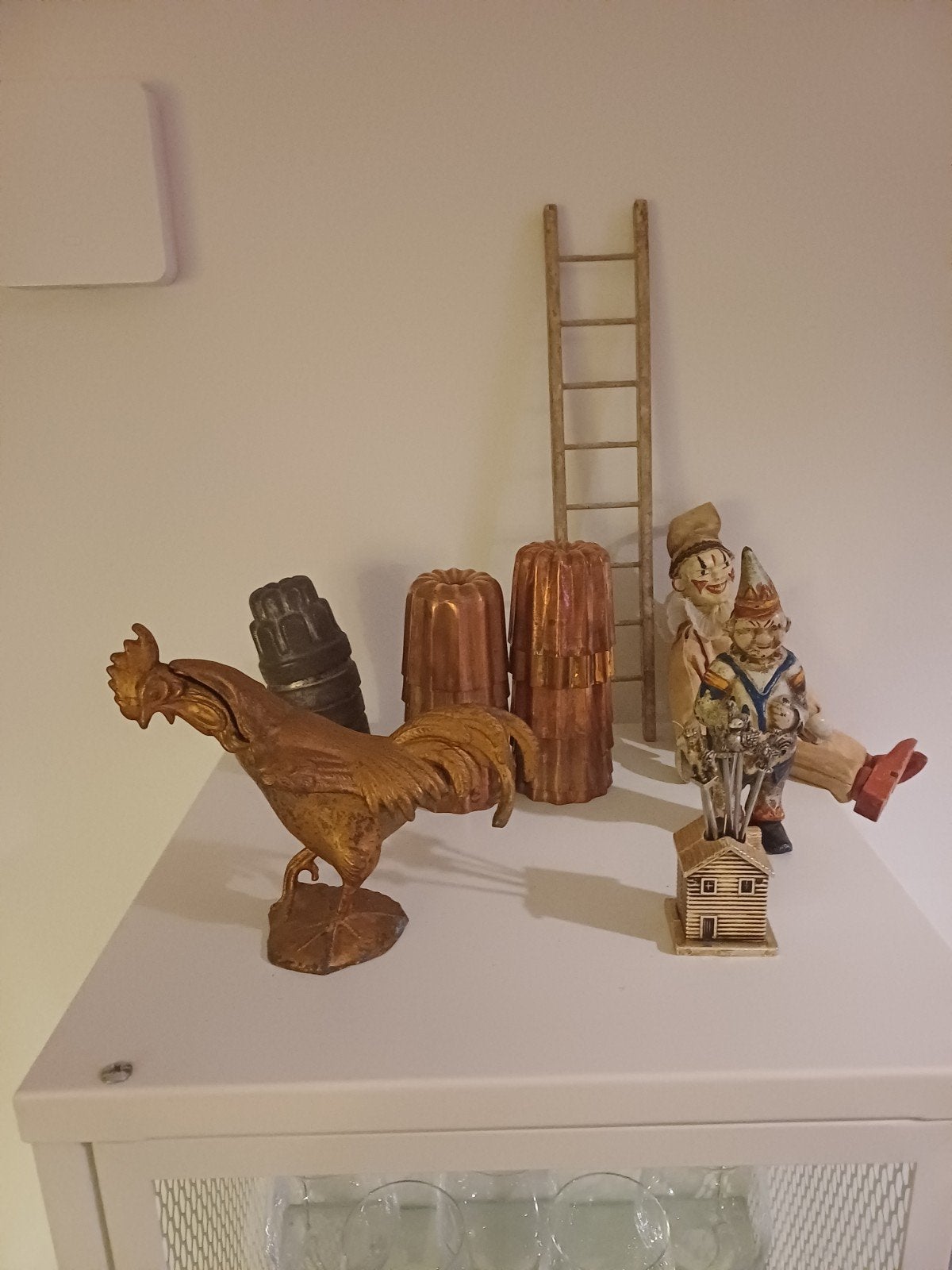 Brocante koperen Haan Candy Container met kleine eitjes, Antiek en Kunst, Verzenden