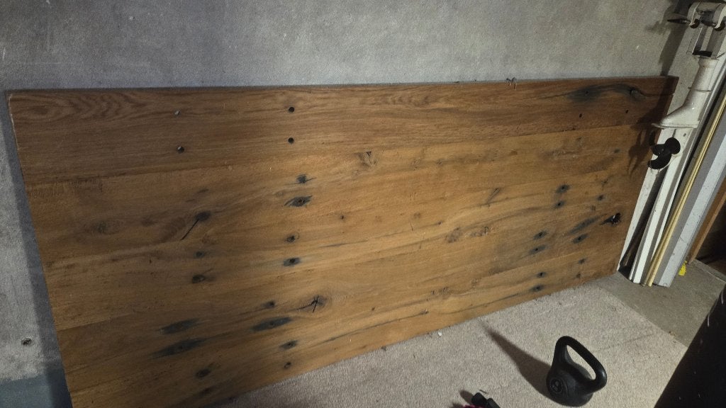 Eiken gecreosoteerd tafel, Tuin en Terras, Ophalen, Gebruikt, Rechthoekig, Hout