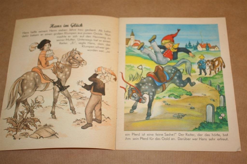 Oud prentenboekje Hans im Glück ca. 1930, Ophalen of Verzenden, Gelezen