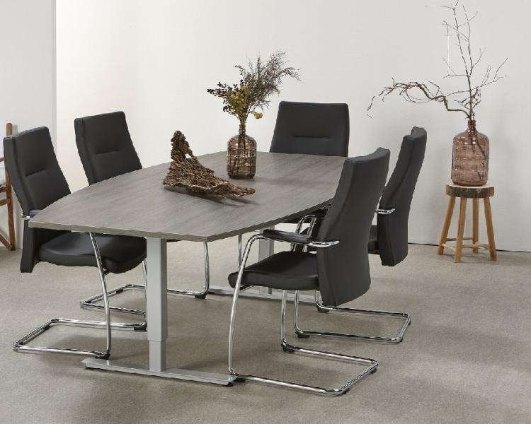 TS vergadertafel 240x120 recht, ovaal of tonvorm, VST, 120 cm, Info@vstkantoormeubilair.nl, 240 cm
